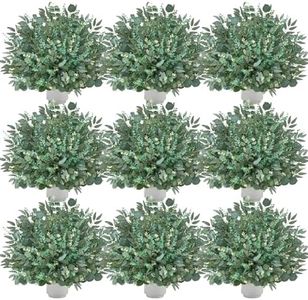 Alecono 300pcs 4 Kinds Artificial Eucalyptus Stems Bulk, Fake Plants Leaves Bundle, Mixed Greenery Stems for Wedding Party Decor Vase Floral Arrangement