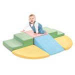 Climbing Toys for Toddlers-Toddler Climbing Toys Indoor, 6-Piece Foam Climbing Blocks, Crawling and Sliding Play Set, Foam Play Gym Indoor Playground for Kids, Soft Play Climbing Blocks for Toddlers