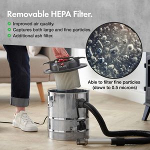 VonHaus 15L Ash Vacuum Cleaner – Powerful Fireplace & Stove Vac
