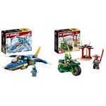 LEGO NINJAGO Jay’s Lightning Jet EVO 71784 Building Toy Set (146 Pieces) NINJAGO Lloyd’s Ninja Street Bike 71788 Building Toy Set (64 Pieces)