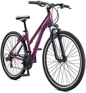 Schwinn GTX 1.0 Comfort Adult Hybrid Bike for Men and Women, Dual Sport Bicycle, 700c Wheels, 17.5-Inch Step-Through Aluminum Frame, 21-Speed Twist Shifters, Alloy Linear Pull Brakes, Purple