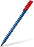 Staedtler Triplus Ball 437 XB-2 VE Ballpoint Pen Ergonomic Triangular Shaft Line Width XB Red Smudge-proof Cardboard Case with 10 Ballpoint Pens