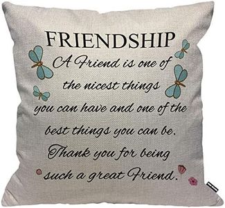 HGOD DESIGNS Cushion Cover Friendship Quotes A Friend is One of The Nicest Things Gift To Friends,Throw Pillow Case Home Decorative for Living Room Bedroom Sofa Chair 18X18 Inch Pillowcase 45X45cm