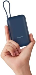 Xiaomi Pocket Power Bank 10000mAh 22.5W Fast Charging|Inbuilt Cable|Slim & Compact|Power Delivery|QC 3.0|Type-C Input & Output|3 Output Ports|Blue|Supports Android,Apple,Tablets,Earbuds,Watches