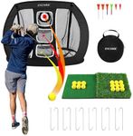 Portable Golf Chipping Net with 15 Practice Balls, 2 Hitting Mats and Carry Bag for Backyard and Indoor Practice