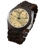 SOUFEEL Personalized Customized Wooden Watch with Photo/Pictures Bamboo Custom Watch Face Double-Side Engraving Wooden Strap 45mm Waterproof Wrist Watches Gift for Men Women Couple Dad Husband Son Him