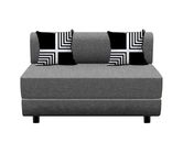 Dr Smith Folding Sofa Cum Bed Leg Sofa-Bed | 4' X 6' Feet, Two Seater | Jute Fabric Washable Cover with Cushion - Grey Color