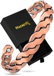 MagnetRX® Copper Magnetic Bracelets – Effective Pure Copper Bracelet for Men and Women – Copper Cuff Adjustable Bracelet Bangles (Twisted Copper)