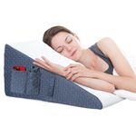 Welzona Wedge Pillow Support Cushion, 30.5cm Bed Wedge for Acid Reflux, Heartburn, GERD, Neck Pain, Cooling Memory Foam Top, Removable Washable Cover Wedge Pillow for Bed Adult