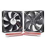 GDSTIME 2-Pack 12V Fan 120mm PC Cooling Fan 120 x 25mm DC Brushless Fan 1500 RPM High Performance