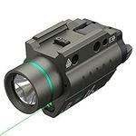 Feyachi LF-58 Green Laser Weapon Light Combo 200 Lumen LED Flashlight Laser with Picatinny Rail Mount for Pistol Handgun Rifle(Nickel)