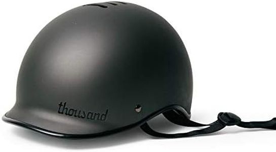 Thousand Heritage 1.0 Adult Bike Helmet; The Original Low Profile Retro Commuter Cycling Helmet Safety Certified for Bicycle Skateboard Skating Roller Skates; for Men & Women (Stealth Black, Small)