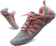 Weweya Barefoot Shoes for Women Minimalist Running Cross Training Shoe, Gray Pink, 10.5