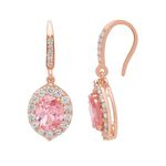 ZAVYA 925 Sterling Silver Cubic Zirconia Modern Rose Gold Plating Drop Earrings | | Gift for Women and Girls | With Certificate of Authenticity and 925 Hallmark