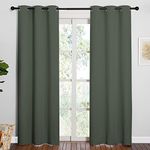 NICETOWN Blackout Curtains 84 Inches Long, Room Darkening Thermal Insulated Soli Grommet Curtains 2 Panels for Bedroom Living Room Windows (42 x 84 Inch, Dark Mallard, 2 Panels)