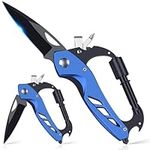 Multitool Carabiner with Pocket Knife, Gift for Men Him Dad Husband, 6-in-1 Multitool with EDC Carabiner Keychain,Bottle Opener,Window Breaker & Screwdriver,Cool Gadgets for Outdoor,Gardening,Repair