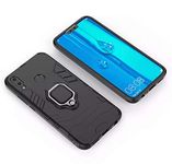 zivite Armor Shockproof Soft TPU and Hard PC Back Cover Case with Magnetic Ring Holder for Huawei nova 3e - Armor Black