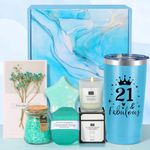 21st Birthday Gifts for Her, Unique Blue Self Care Package Relaxation Spa Bath Set for Her, Women Pamper Hamper Birthday Gifts for Best Friends Sisters Besties