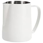 Dianoo Milk Frothing Pitcher, 600ml Stainless Steel Espresso Steaming Pitcher, Coffee Cappuccino Barista Steam Pitchers Milk Jug Latte Art, White