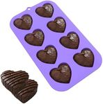 Bakerpan Silicone Heart Mold for Baking, Mini Cake Heart Pan, Valentine's Day Silicone Mold, Heart Muffin Baking Tray, 2 1/4 Inch Hearts, Heart Silicone Mold - 8 Cavities