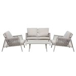 Dellonda Fusion 4 Piece Outdoor Aluminium Sofa Set, Light Grey - DG56