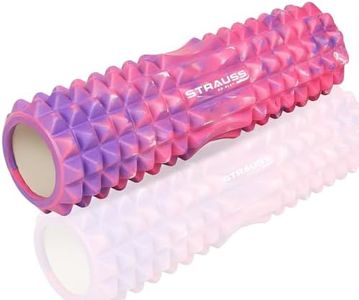 Strauss Grid Foam Roller | Eco-Friendly Spikes Foam Roller | Premium Eva Foam | Light Weight & Travel-Friendly Foam Roller for Relieve Muscle Tightness, Soreness & Inflammation ,45 CM (Multicolor Pink)