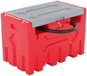 Garvee 52 Gallon Portable Diesel Fuel Tank with 12V Electric Transfer Pump, High Flow Rate 10 GPM, Durable Diesel Transfer Tank with 13ft Hose & Auto Nozzle for Easy Diesel Transportation, Red & Gray