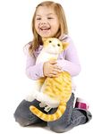 Tickles Cute Cat Soft Stuffed Plush Animal Toy for Kids Room (Size: 28 cm Color: Orange and White)