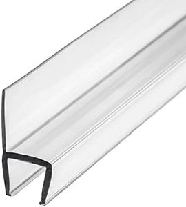 eatelle Frameless Shower Door Side Seal Strip for 3/8 Inch (10mm) Glass, Vertical Polycarbonate H-Jamb 180 Degree 78" Long