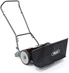 Webb WEH18 Contact Free Manual Cylinder Lawnmower with Rear Roller, 9 Cutting Heights, 46cm Cutting Width and 22L Collection Bag - 3 Year Guarantee