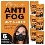 Care Touch Anti-Fog Dry Cloth - Anti Fog Wipes for Glasses - Individually Wrapped Suede Microfiber Cloth - Safe for All Lenses - 24-Hours Fog Free - Care Touch Lens Wipes - Eyeglass Cloth for Cleaning