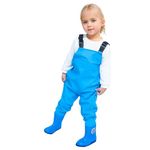 Tinarying Baby Girl Romper Kids Boys Girls Chest Waders Youth Fishing Waders For Toddler Children Water Proof Hunt & Fishing Waders With Boots (Blue, 2-3 Years)