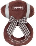 Bearington Baby Touchdown Plush Stuffed Animal Football Soft Ring Rattle, 5.5"