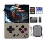 Miyoo Mini Plus Handheld Game Console 3.5 inch Miyoo-Mini+ Pocket Portable Retro Video Games Consoles Rechargeable Hand Held Classic System Open Source Retro Gray 128GB