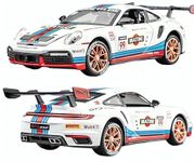 Sky Tech® Porsche 911 GT3 RS RSR Turbo S 1:32 Scale Model Car Exclusive Alloy Metal car Pull Back Die-cast Car Metal Toy car with Openable Doors Light Music Best Gifts Toys Kids【Colors as Per Stock】