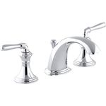 KOHLER Devonshire K-394-4-cp 2-Handle Widespread Bathroom Faucet with Metal Drain Assembly in Polished Chrome