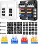 Telsitine 6 Way 12V Fuse Box 12Volt