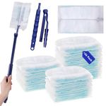 Kssvzz 36 Pack Disposable Duster Refills Kit, 180 Dusters Refills Compatible with Swiffer Dusters, Duster Heads with Handle Extendable to 90cm for Cleaning Blinds, Home Office Cleaning