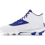 Under Armour men's Leadoff Mid 3.0 Baseball Cleat Sneaker, (400) Royal/White/Royal, 10