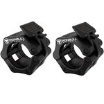 Barbell Collars (Pair) – Locking 2" Olympic Size Weight Clamps - Quick Release Collar Clips – Bar Clamps Great for Weight Lifting, Olympic Lifts and Strength Training (Black)