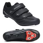 Men's Cycling Shoes for Women, Compatible with Peloton SPD ARC Look Delta Cleats, Unisex Bicycle Riding Spin Shoes Indoor Road Rcing Bikes Shoe Black Size UK8