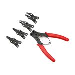 JRangelp 4 in 1 Multifunctional Snap Ring Pliers Set with 3PCS Interchangeable Jae Head C Clip Pliers Set 45°, 90° & 180° Angled Jaws for Auto and Engine Repairing(RED)