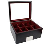 decore Bay Executive Luxury Black Wood Belt Box Valet Organizer (Belt Man, 2.5x4.5x6.8 Inch)