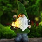 OKESYO Garden Decoration Garden Gnome, Gnome Garden Figures with Welcome Sign, Funny Gnome Figure with Solar Lights, Outdoor Garden Gnomes Funny, Garden Gnome for Home, Yard, Lawn, Balcony Decoration