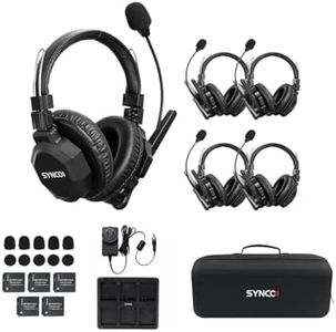 SYNCO Xtalk Xmax5 Wireless Intercom Headset System Dual-Ear for 5 Persons, Team Communication Headset 2.4GHz 1640ft 500M Long Distance Noise Reduction for Stage Performance Movie Shoot (Xmax5/5 PCS)