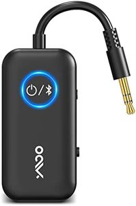 YMOO Bluetooth 5.3 Transmitter Receiver for TV to 2 Wireless Headphones, AptX Low Latency Wireless Audio Adapter with AUX 3.5mm Jack for Airplane,Smartphone, Tablet, Speaker, Home Stereo, PC, Car