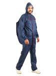 Miracle Rainwear Miracle| Mens Casual Style Raincoat With Backpack Space Raincoat For Men|Waterproof Nylon Jacket Pant And Carrying Pouch|Unisex|St82_Series|Topper||(Xl, Navy Blue)