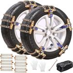 WeKit Universal Car Snow Chains Winter Universal Security Chains Tire Width 8.9-10.8'',Emergency Anti Slip Snow Tire Chains for Most Cars/SUV/Trucks 100% TPU 6 PCS(Medium)