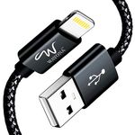 Wayona Nylon Braided Lightning To Usb A Data Sync & Fast Charging Cable 3A Charger Lead Compatible For Iphone, Ipad Pro Tablet (3 Ft Pack Of 1, Black)