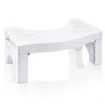 Newthinking Toilet Stool for Adults, 7 inch Plastic Non-Slip Bathroom Folding Toilet Stool for Anti Constipation Natural Comfortable Toilet Aids, White